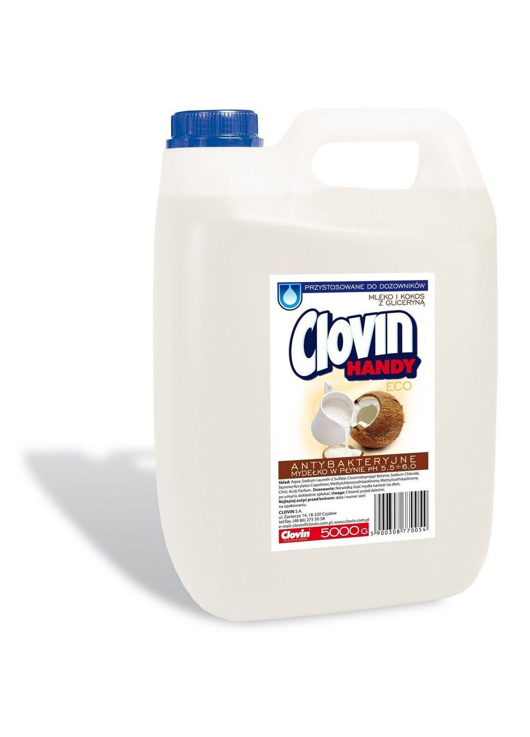Жидкое мыло Mleko i Kokos с Глицерином 5000 мл Clovin (278048970)