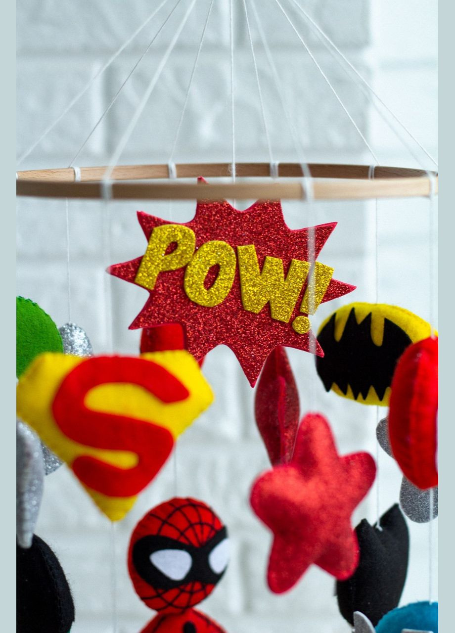 Детский мобиль на кроватку для младенцев WooolyWool «Супер-герои» No Brand (342757893)