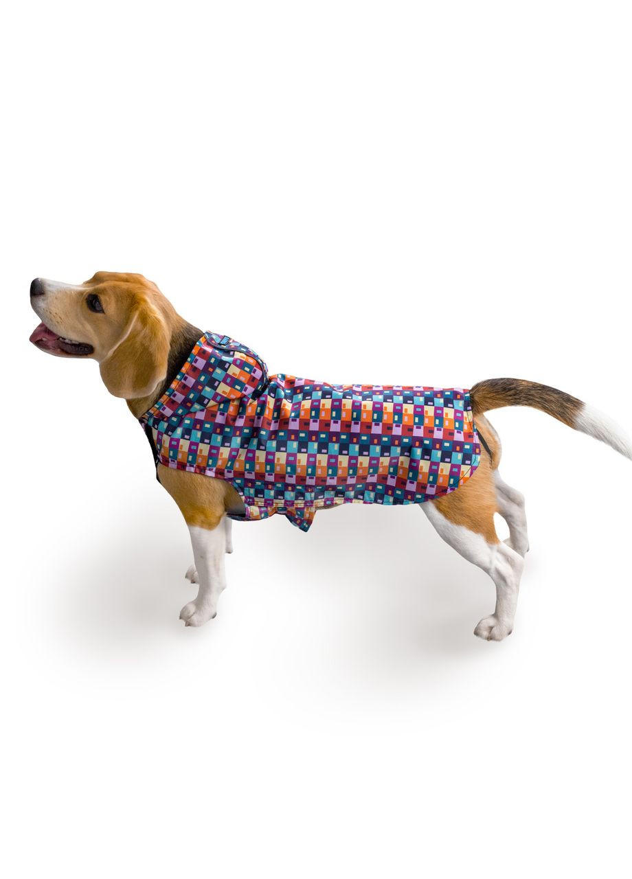 Дождевик для собак Textile с капюшоном Печворк Barksi (370549685)