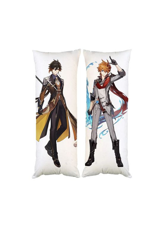 Дакимакура подушка Чжун Ли Тарталья Геншин импакт Genshin Impact двухсторонняя 40х100 см (dk0070) No Brand (327003394)