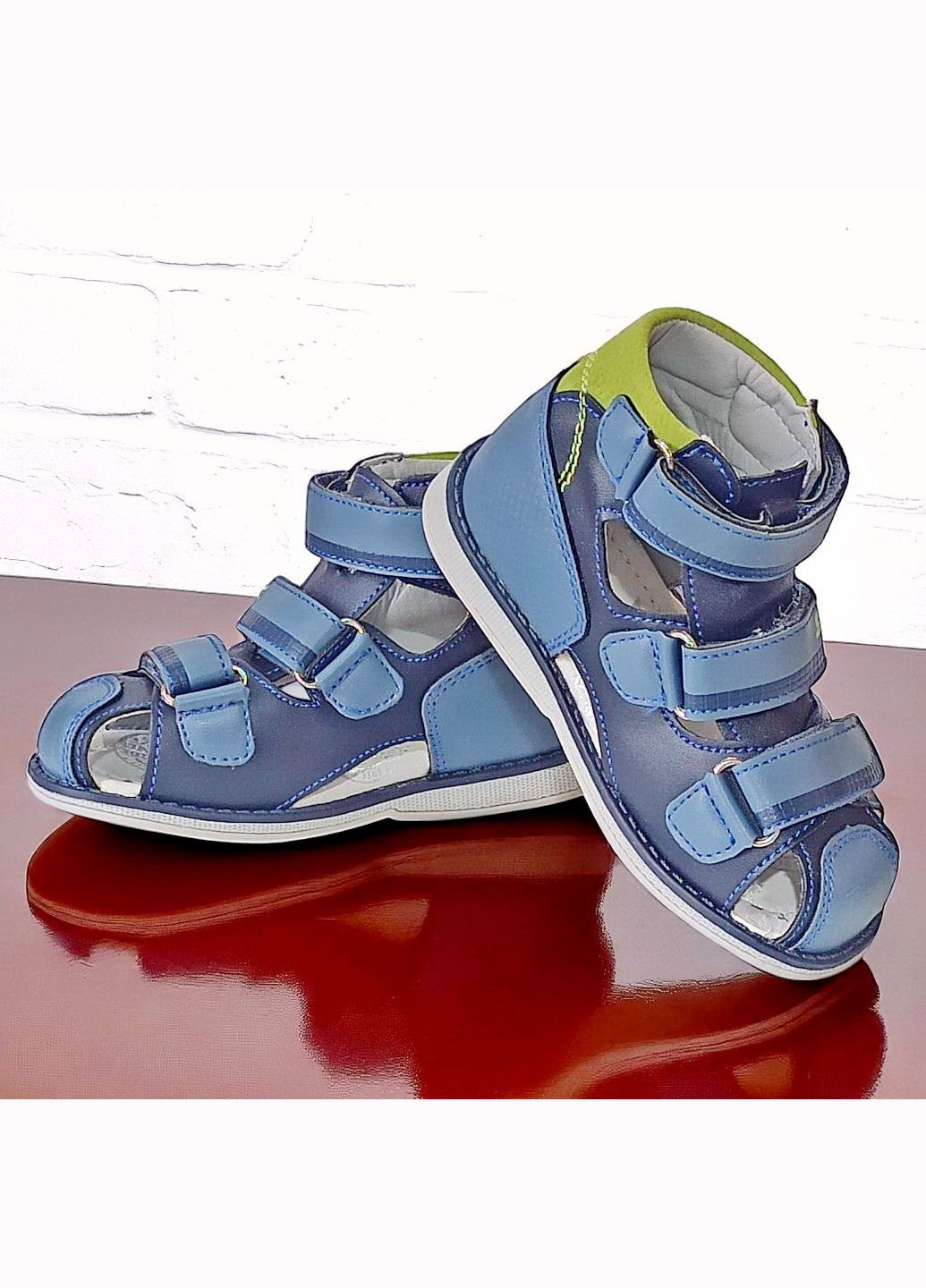 Синие спортивные, повседневные закрытые сандалии ортопедические босоножки на липучках для мальчика том м Tom.M на липучке