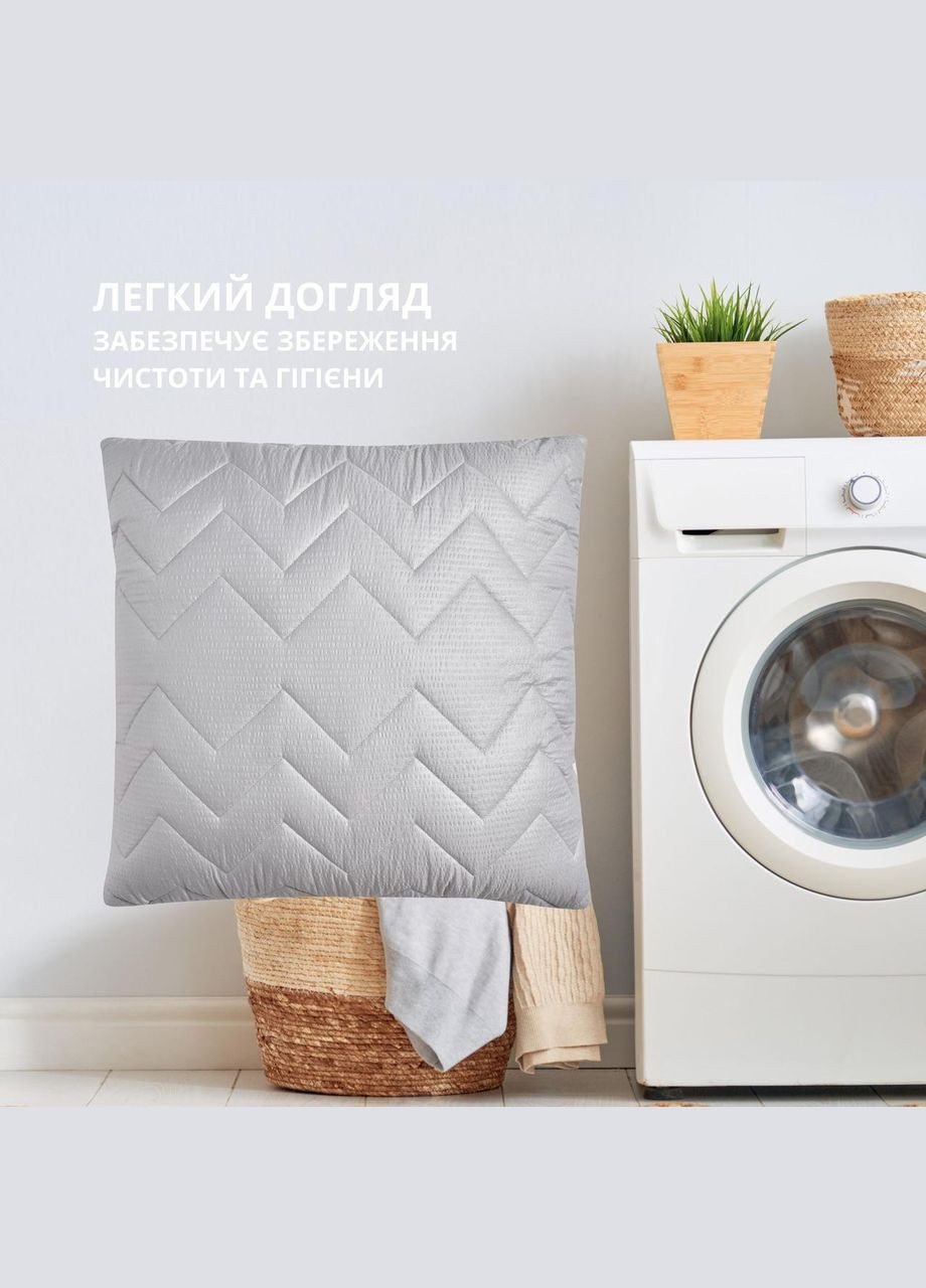 Подушка 70x70 - Nordic Comfort Plus стеганая на молнии серая IDEIA (315146432)