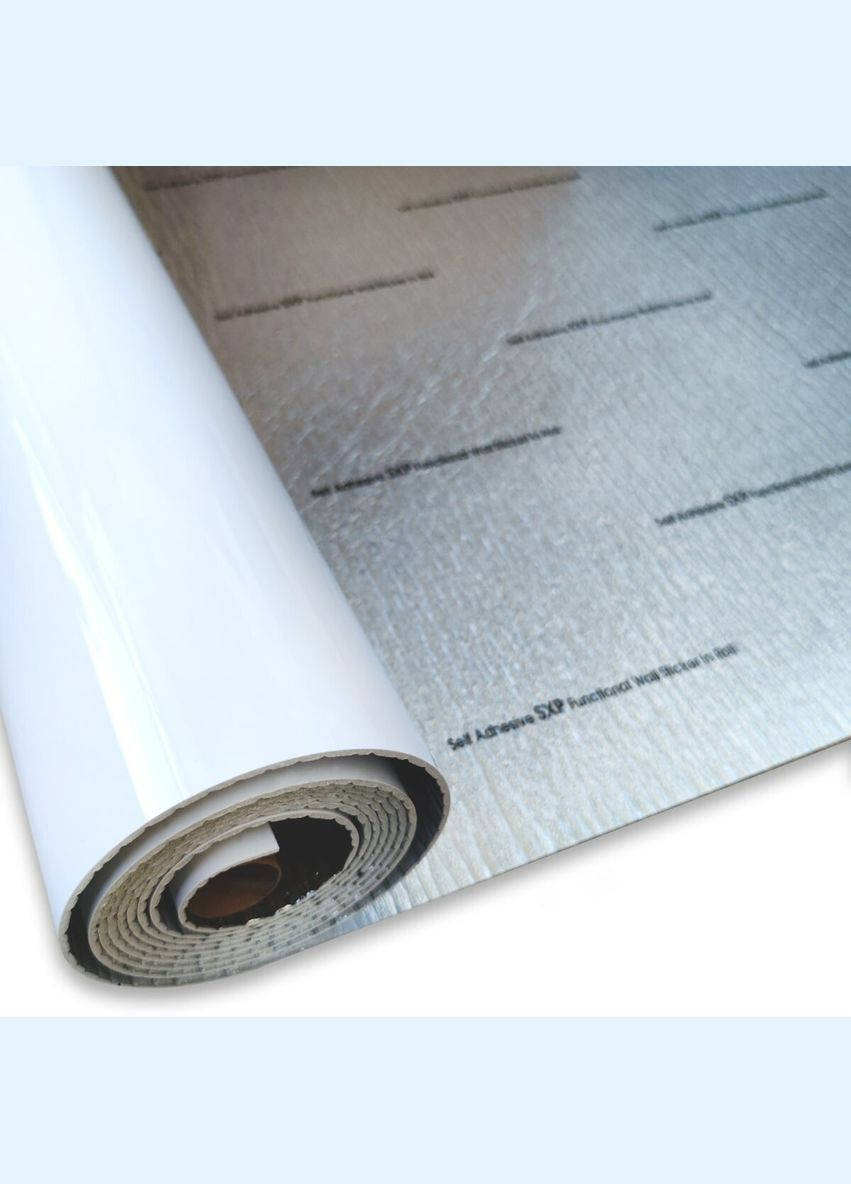 Самоклеющаяся виниловая плитка SW00001284 В рулоне белая глянец 3000х600х2мм Sticker Wall (298284093)