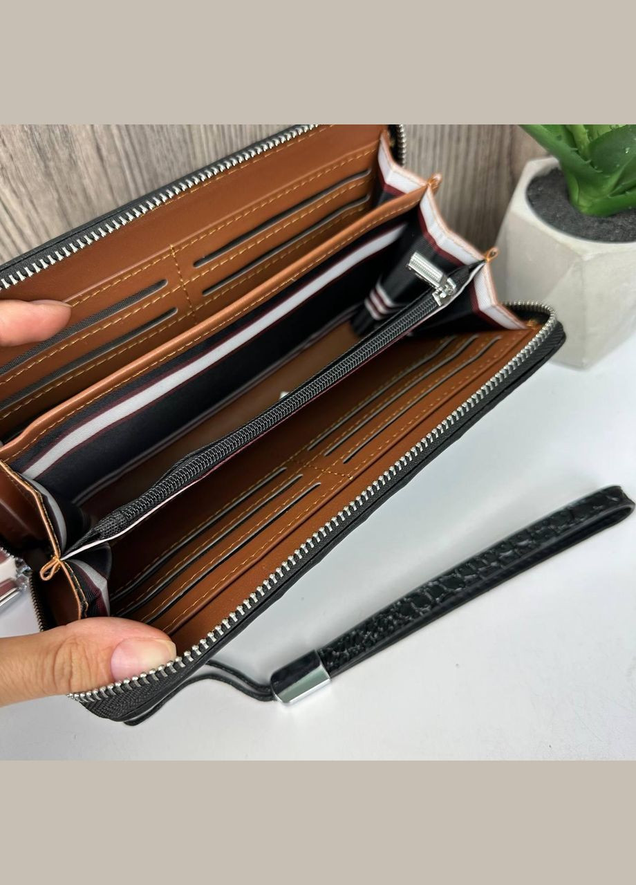 РАСПРОДАК! Большой мужской клатч рептилия, кошелек портмоне Черный No Brand (334729644)