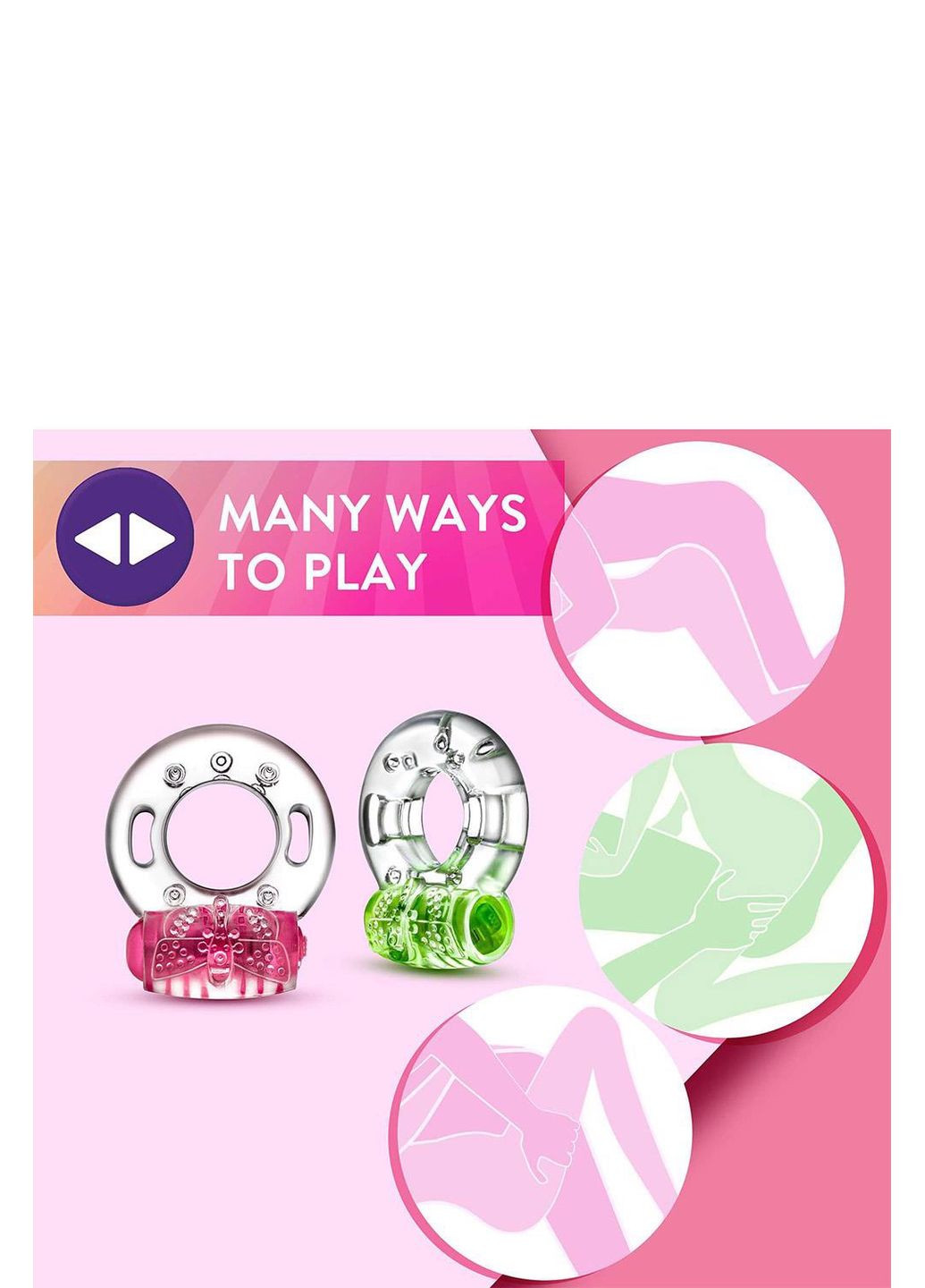 Эрекционное виброкольцо PLAY WITH ME AROUSER VIBRATING C-RING PINK Blush (297134399)