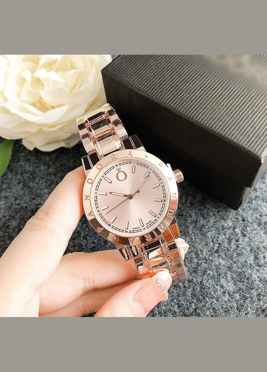 Женские наручные часы кварцевые стальные стиль Пандора розовое золото (sku_1738Р) No Brand (346078199)