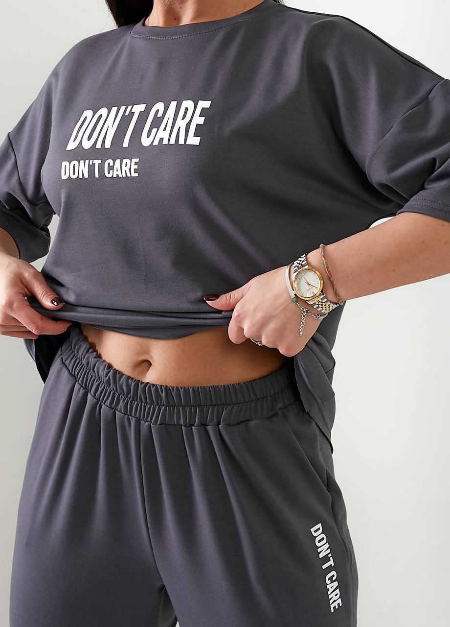 Легкий спортивный однотонный костюм с футболкой трикотаж двунитка Modena (302753992)