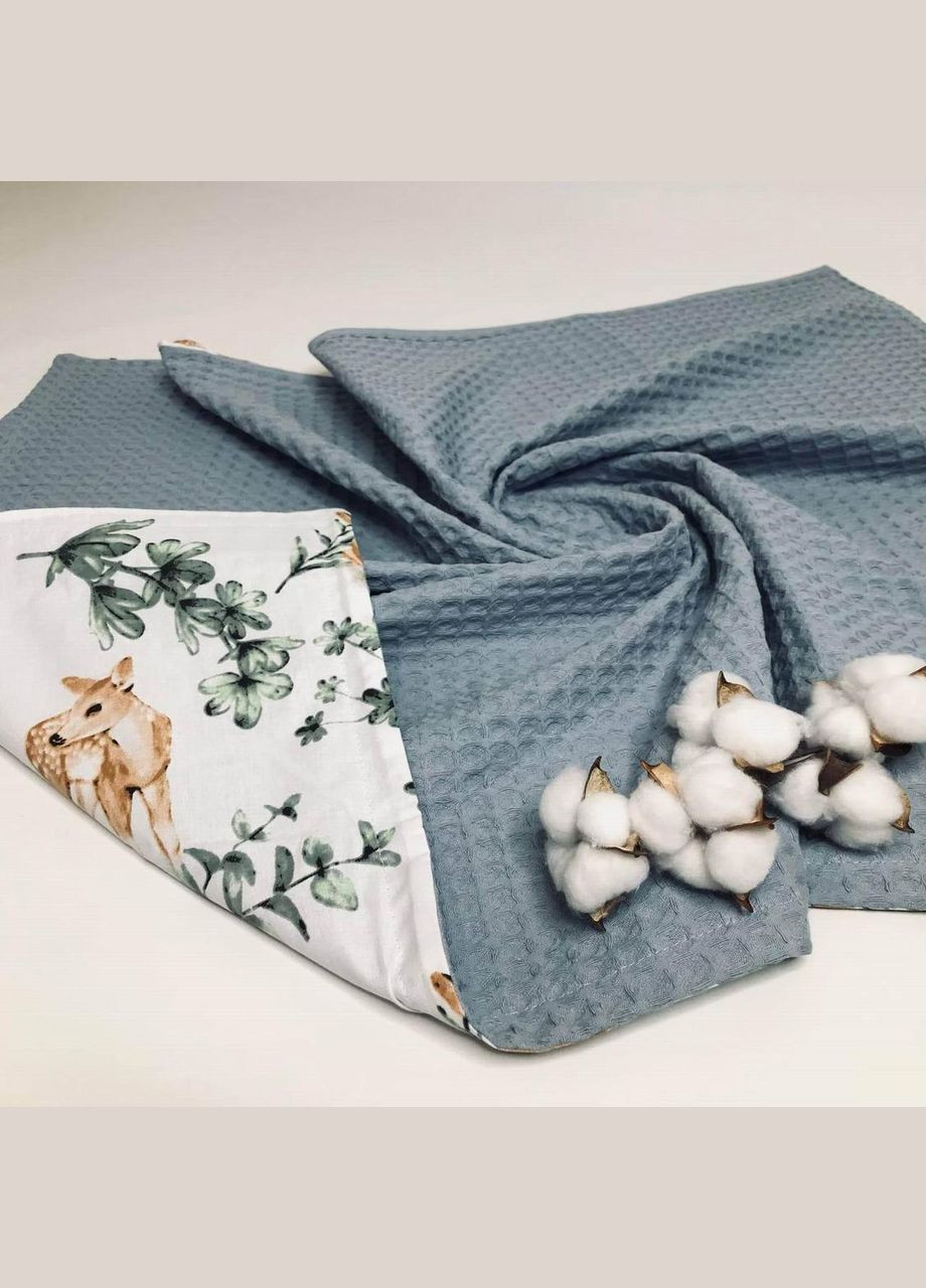 Плед дитячий коричневі оленята вафельне полотно+польська бавовна 100x80 см Penetka (324038119)