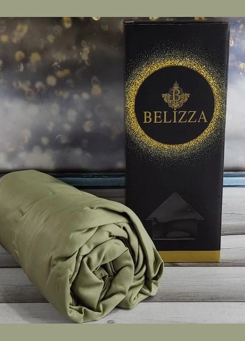 Сатинове простирадло на резинці 160х200см та 2 наволочки 50х70см, "Moss" Belizza (374007318)