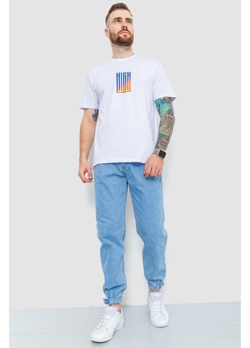 Біла футболка чоловіча батал, колір білий, 208r018 Ager