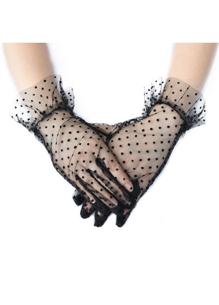 Мереживні рукавички в горошок 30к010 No Brand (368709161)