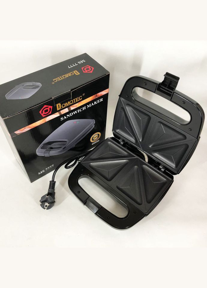 Сендвічниця MS-7777, Електробутербродниця, Сендвічниця мультипекар, Бутербродниця електрична Domotec (297443504)
