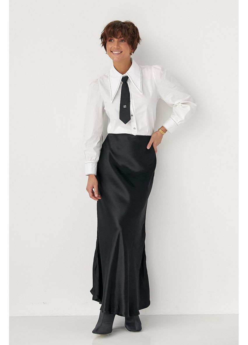 Молочная классическая рубашка однотонная Lurex