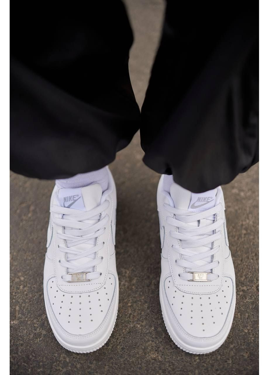 КРОССОВКИ ЖЕНСКИЕ NIKE AIR FORCE 1 CLASSIC WHITE НАЙК АИР ФОРС 1 ПРЕМИУМ No Brand белые демисезоны (369389443)