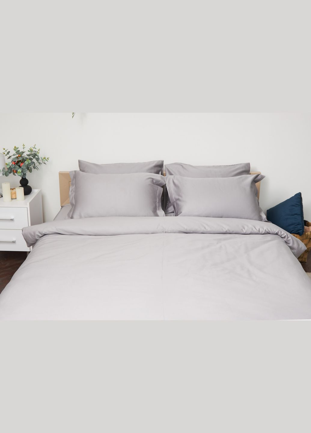 Комплект постільної білизни євро 200х220 наволочки 4х70х70 Satin Premium (MS-820000434) Moon&Star Smoke (284416516)