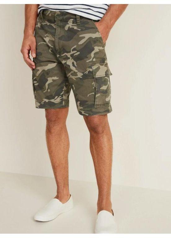 Шорти чоловічі камуфляжні кольори хакі, повсякденні літні шорти з кишенями Камуфляж LS.LUVANS (342105197)
