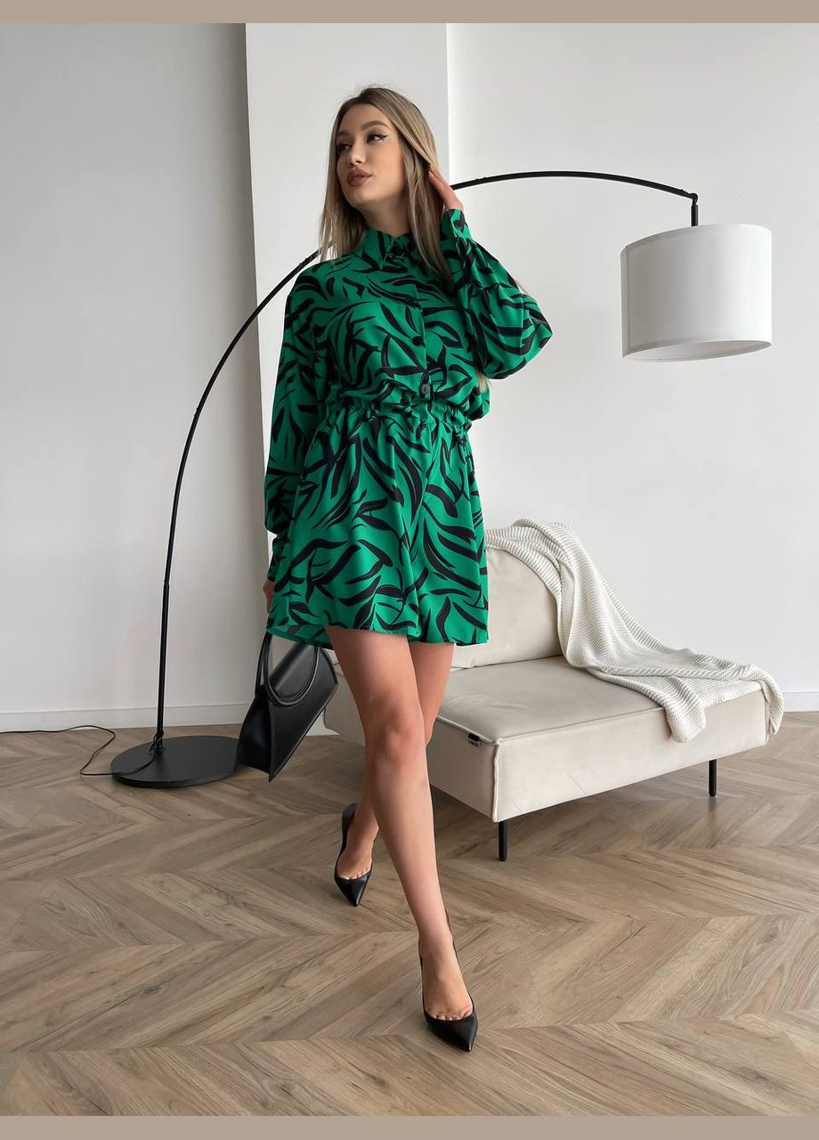 Зеленое женский комбинезон с шортами цвет зеленый р.42/44 450321 New Trend