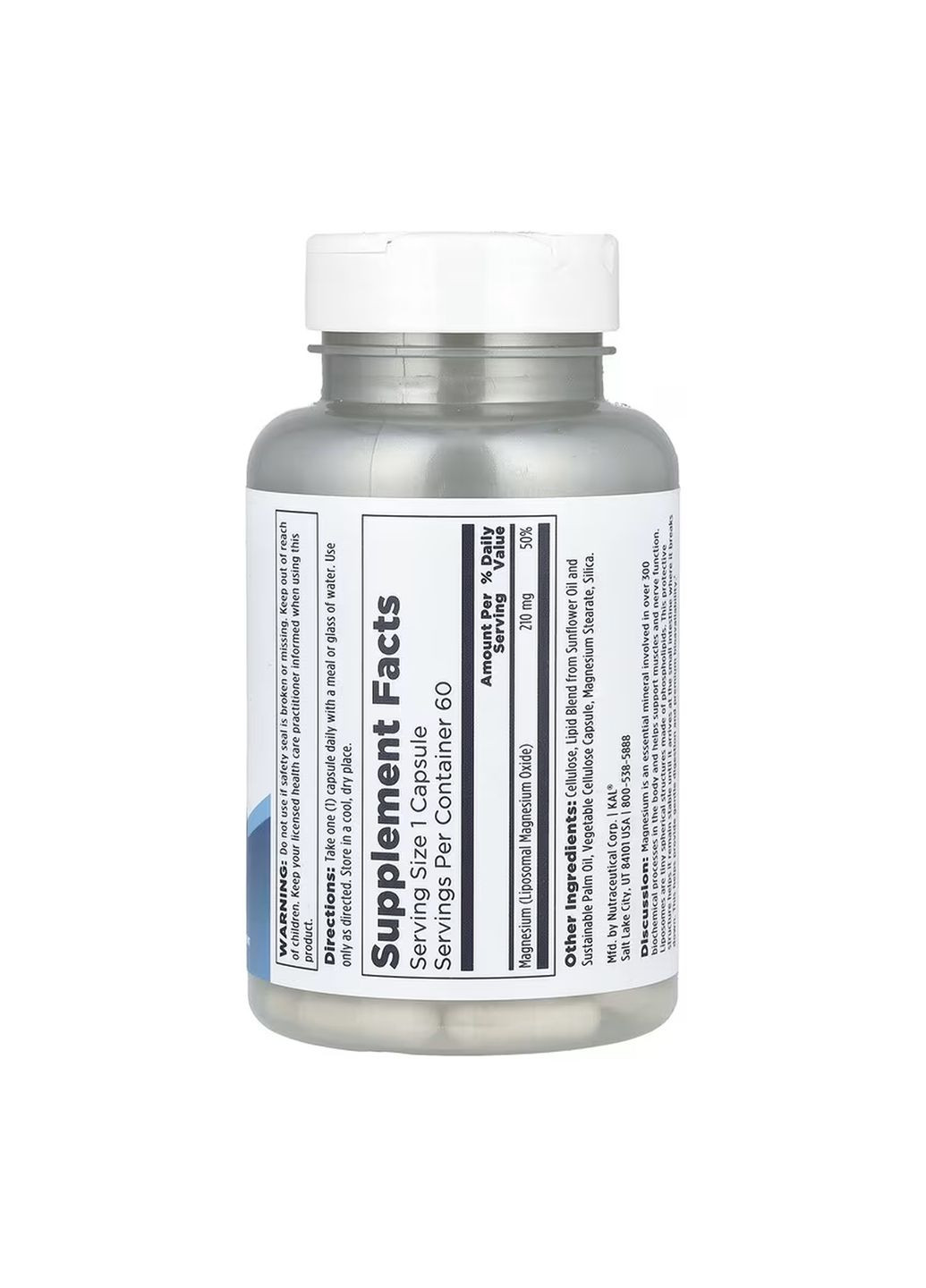 Магній для нервової системи Ліпосомальний Магній 210мг веганський 60 капсул KAL (367958000)