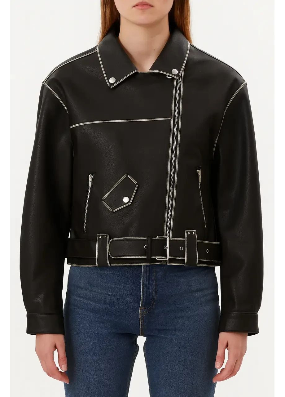 Комбінована демісезонна куртка жіноча косуха hestovrviio (3502-8) чорна l косуха No Brand