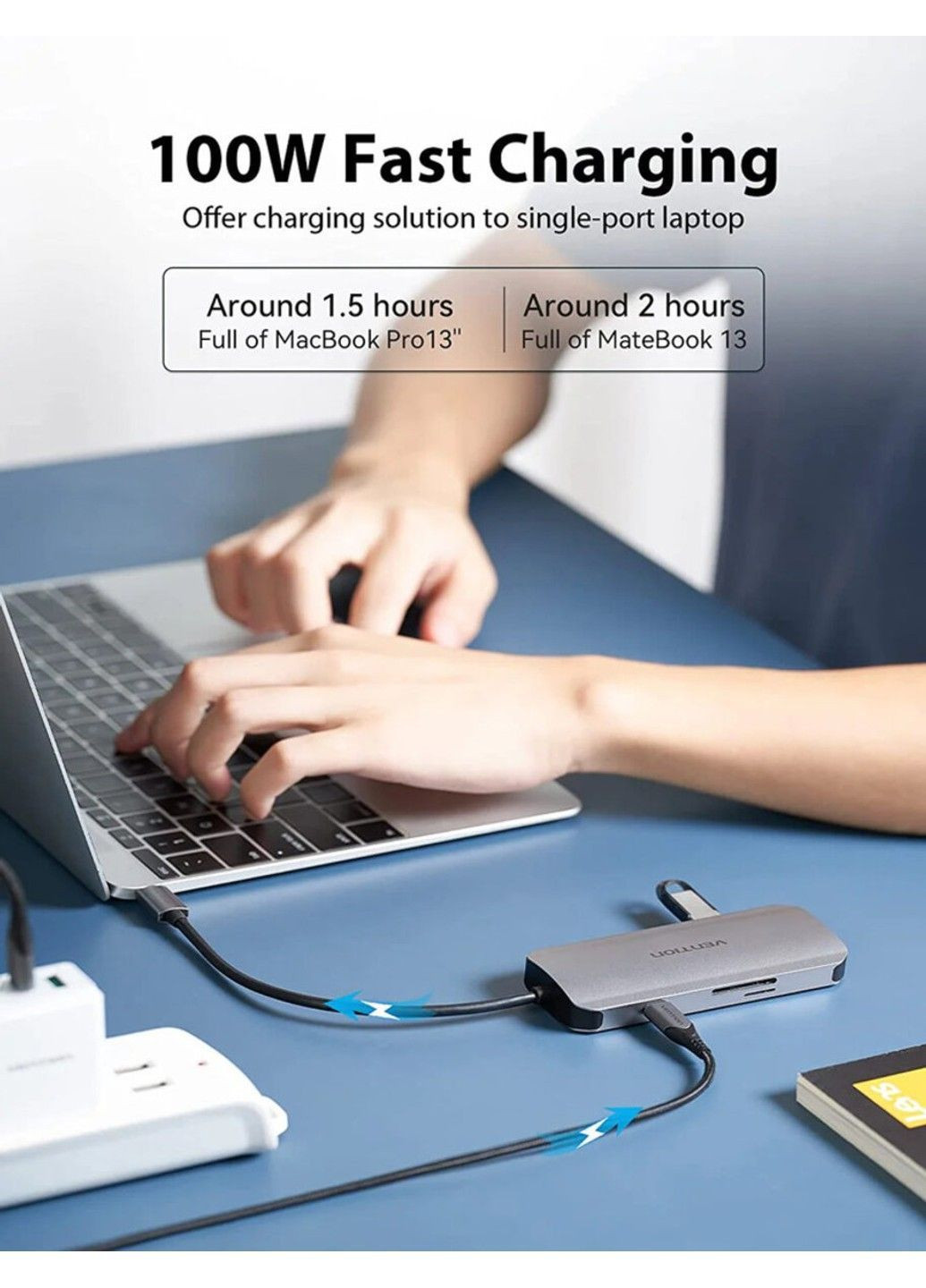 USB-хаб USB-C to HDMI/USB 3.0x3/SD/TF/PD Docking Station Gray 0.15M Aluminum Alloy Type Vention (369456856)