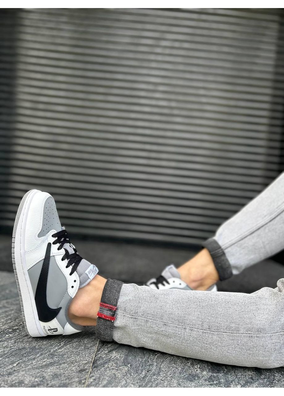 Белые демисезонные кроссовки мужские nike sb x travis scott x playstation найк сб данк No Brand