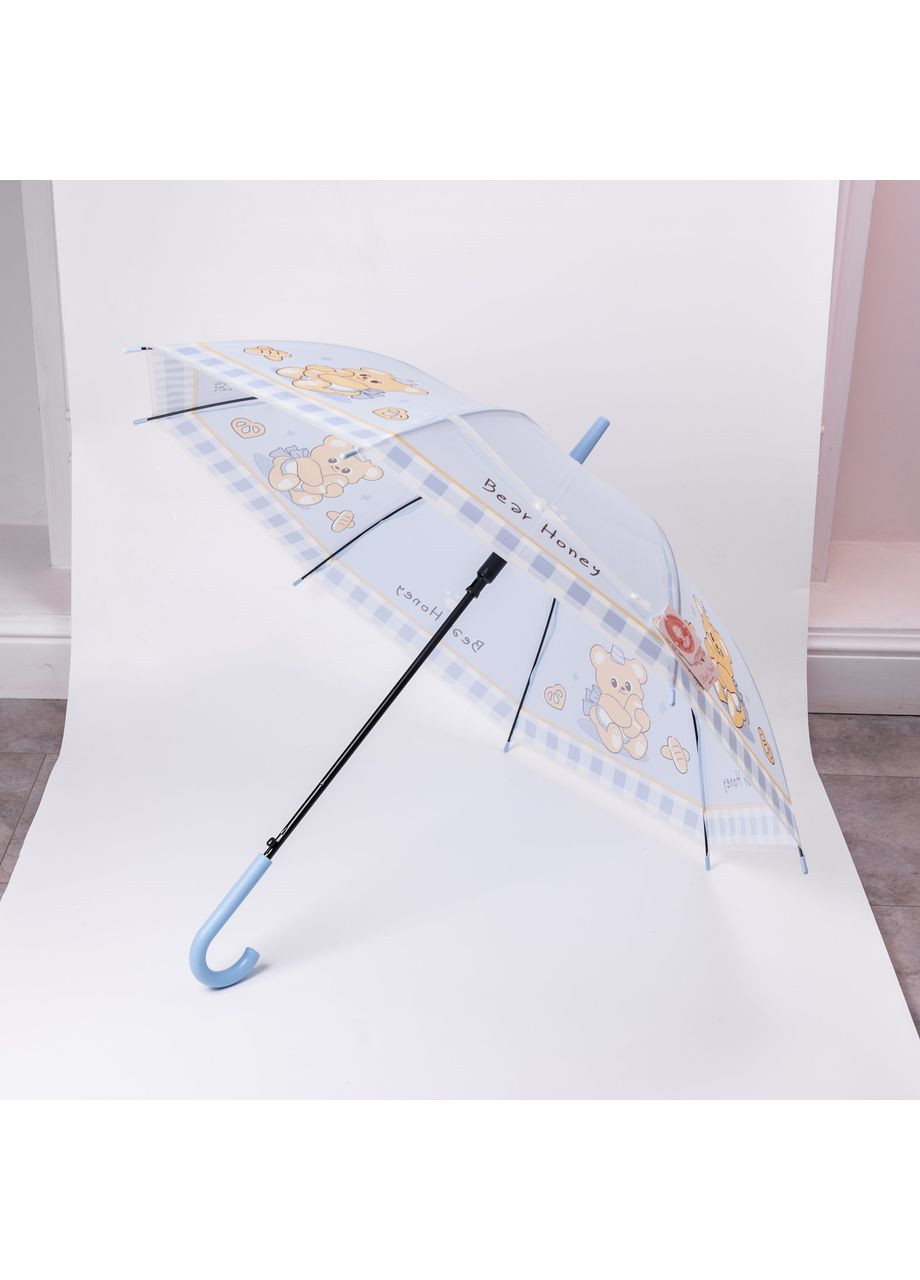 Блакитна} класична дитяча парасолька-тростина напівавтомат з поліестеру міцна надійна 8 спиць діаметр 94 см блакитний hp-23-11bl Yiwu (369673478)