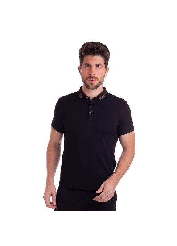 Черная футболка мужская поло ld-7323, (06506043) Lingo