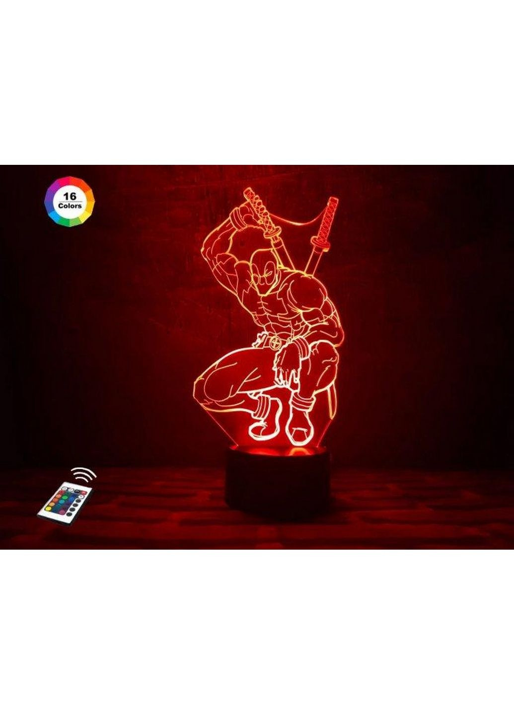 3D нічник-світильник "Дедпул" 3DTOYSLAMP (279326397)