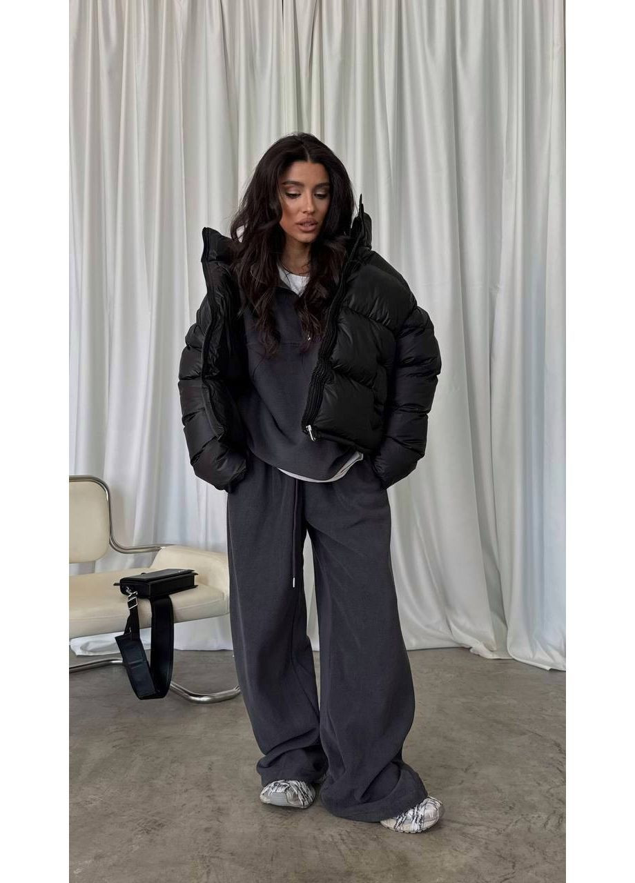 Жіночий флісовий костюм oversize з блискавкою No Brand (365639506)