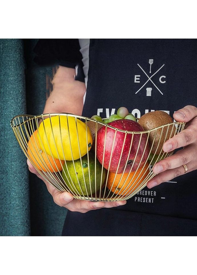 Фруктовниця металева 7393 25 см золотиста No Brand (319552298)