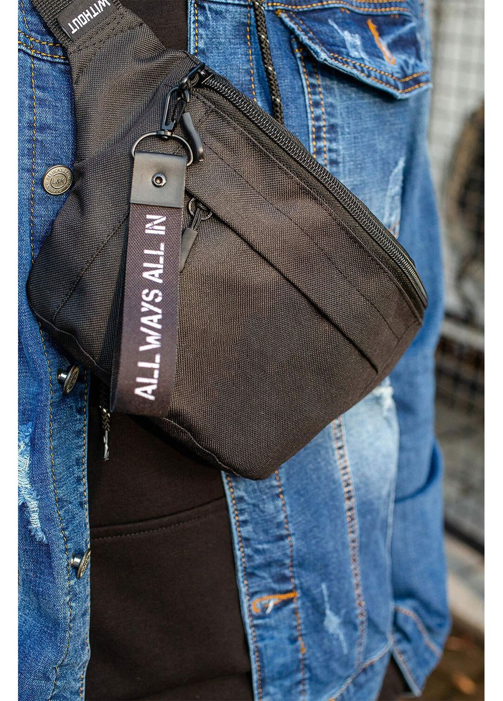 Чоловіча Сумка Бананка Барсетка Через Плече Basic Black Without (360641885)