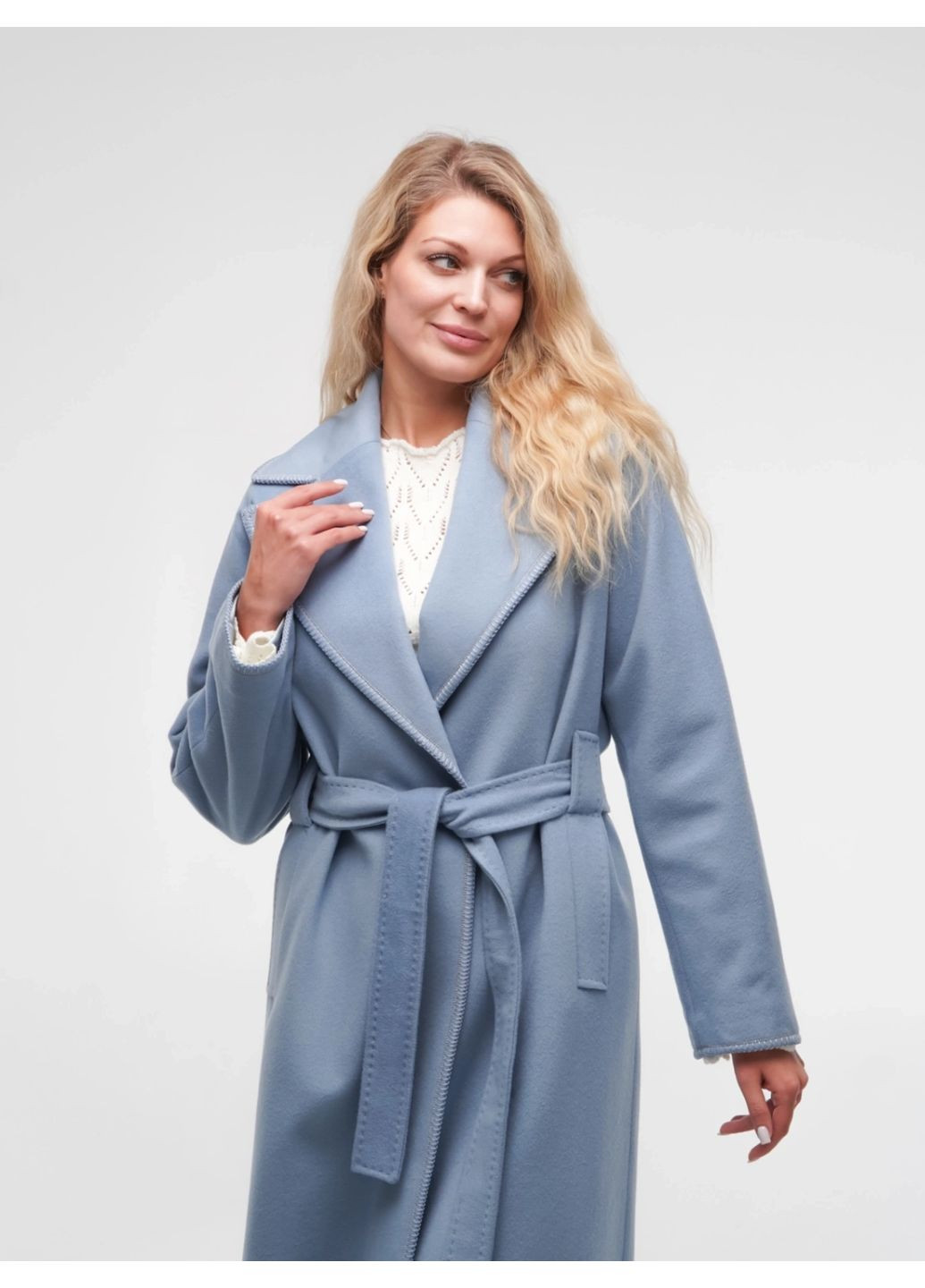 Блакитне демісезонне Пальто Коричневе Esmeralda