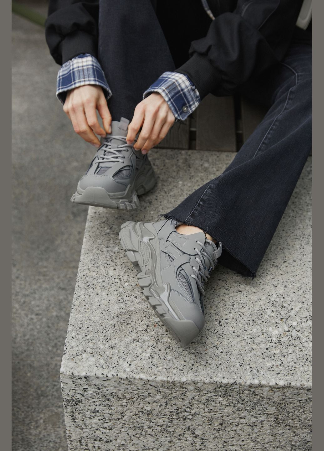 Кроссовки, цвет серый ES8 серые демисезоны (324030901)