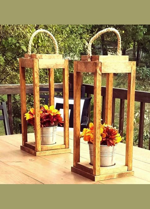 Садовий ліхтар з дерева Еспіріту 45 сієна (СФН-450805) No Brand (328960508)