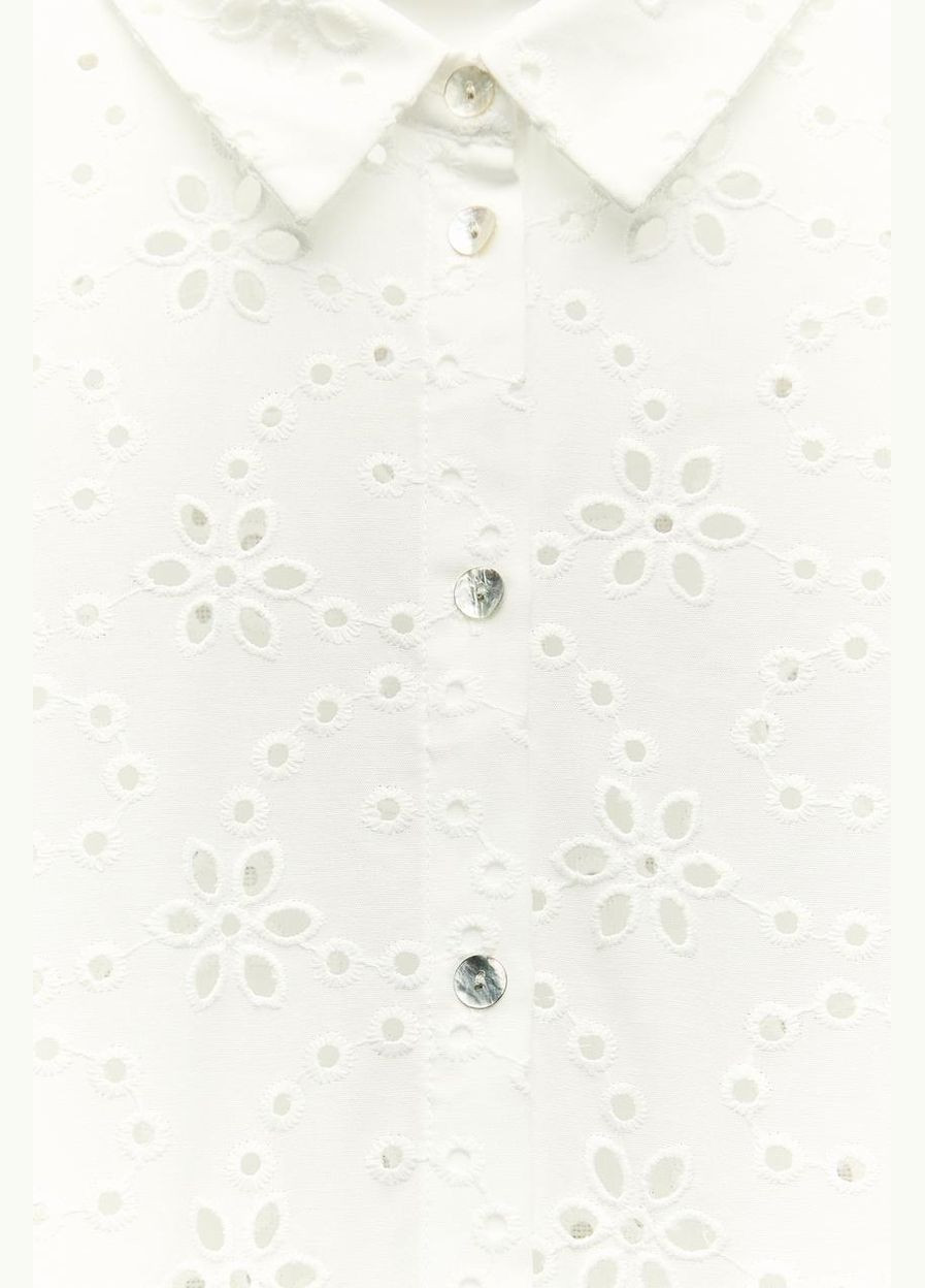 Белое кэжуал платье миди с вышивкой Zara однотонное
