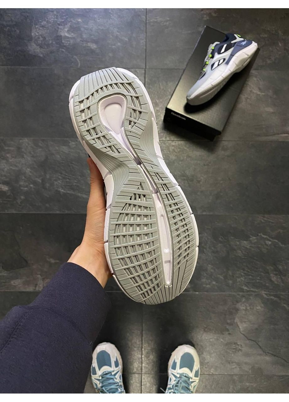 Белые демисезонные кроссовки мужские reebok zig kinetica gray navy рибок зиг кинетика No Brand
