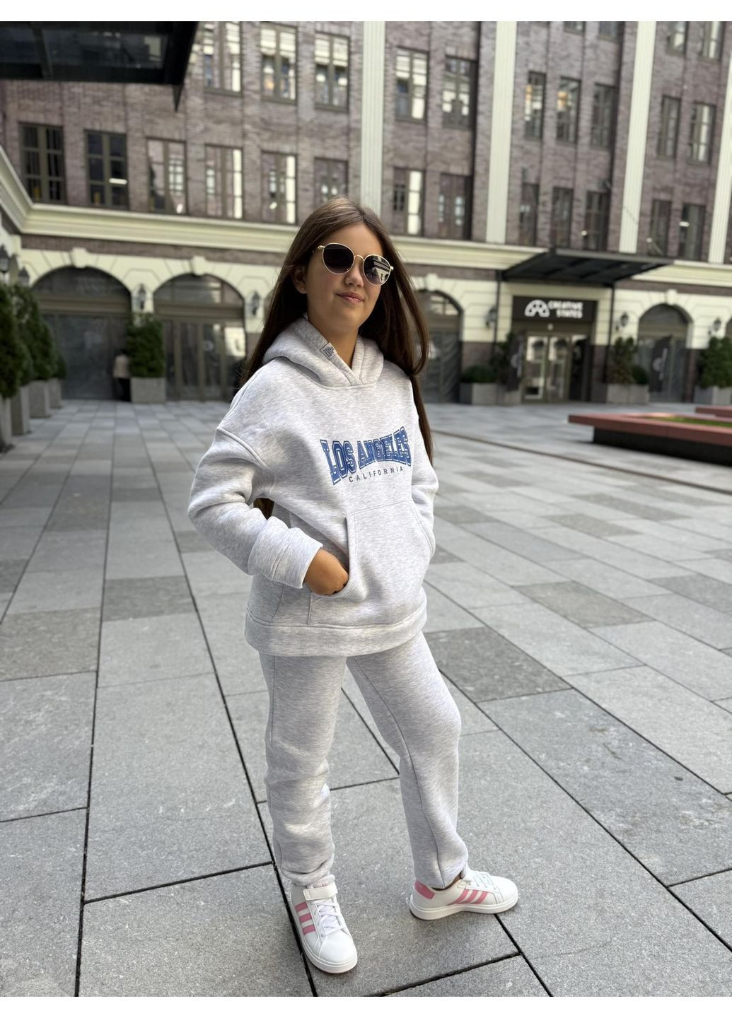 Серый зимний костюм подростковый на флисе брючный IRmAS оверсайз