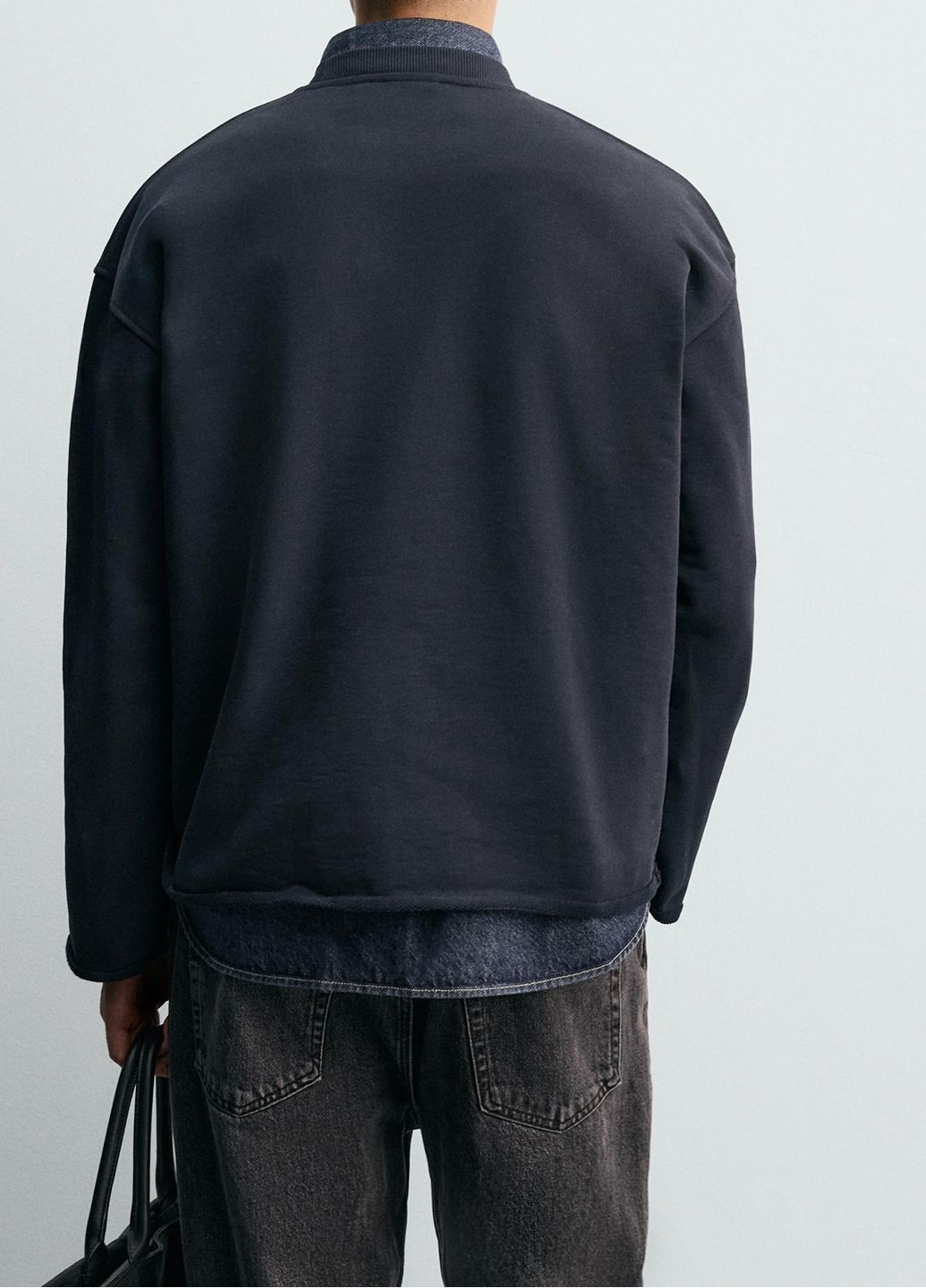 Темно-синій світшот Zara однотонний (373187111)