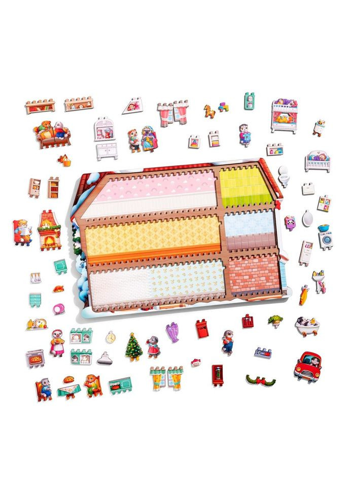 Пазл дитячий фігурний "Котячий дім" (ПСД248) PSD248, 88 елементів No Brand (330605045)