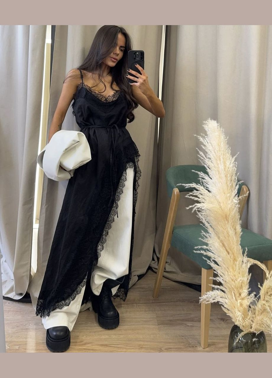 Літній чорний сарафан в універсальному розмірі No Brand 662 (336890923)