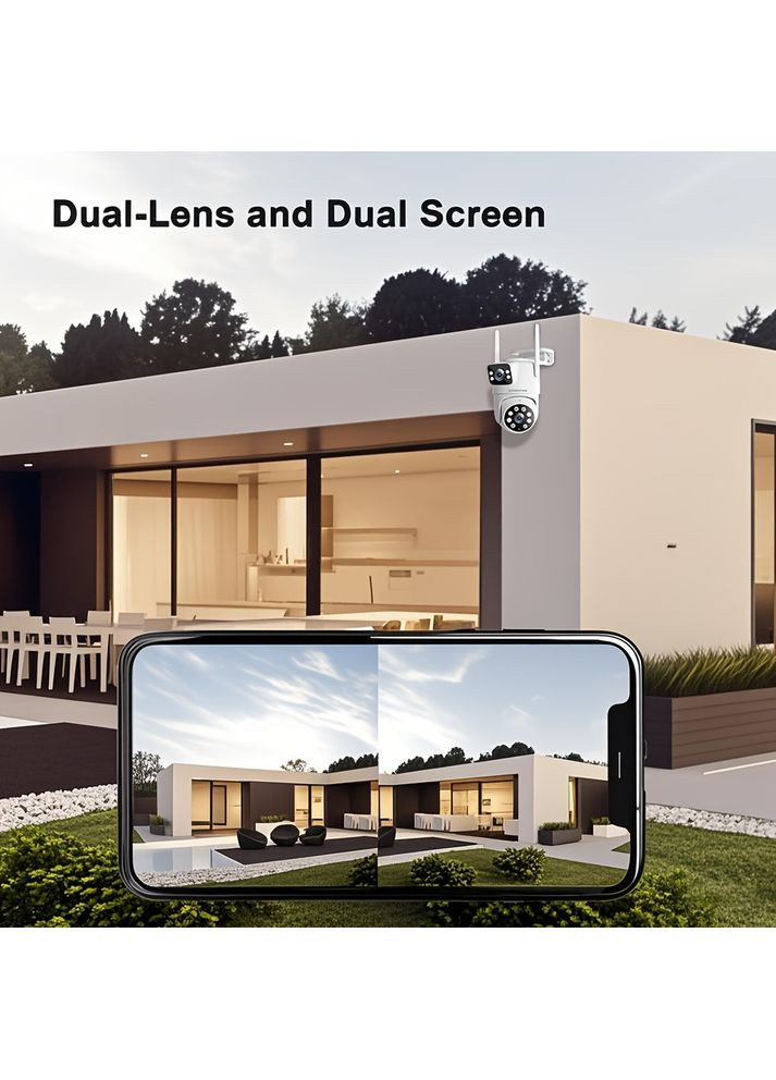 Зовнішня Wi-Fi IP-камера SZSINOCAM 720P з подвійним об’єктивом, кольоровим нічним баченням, AI-відстеженням руху China (351855038)