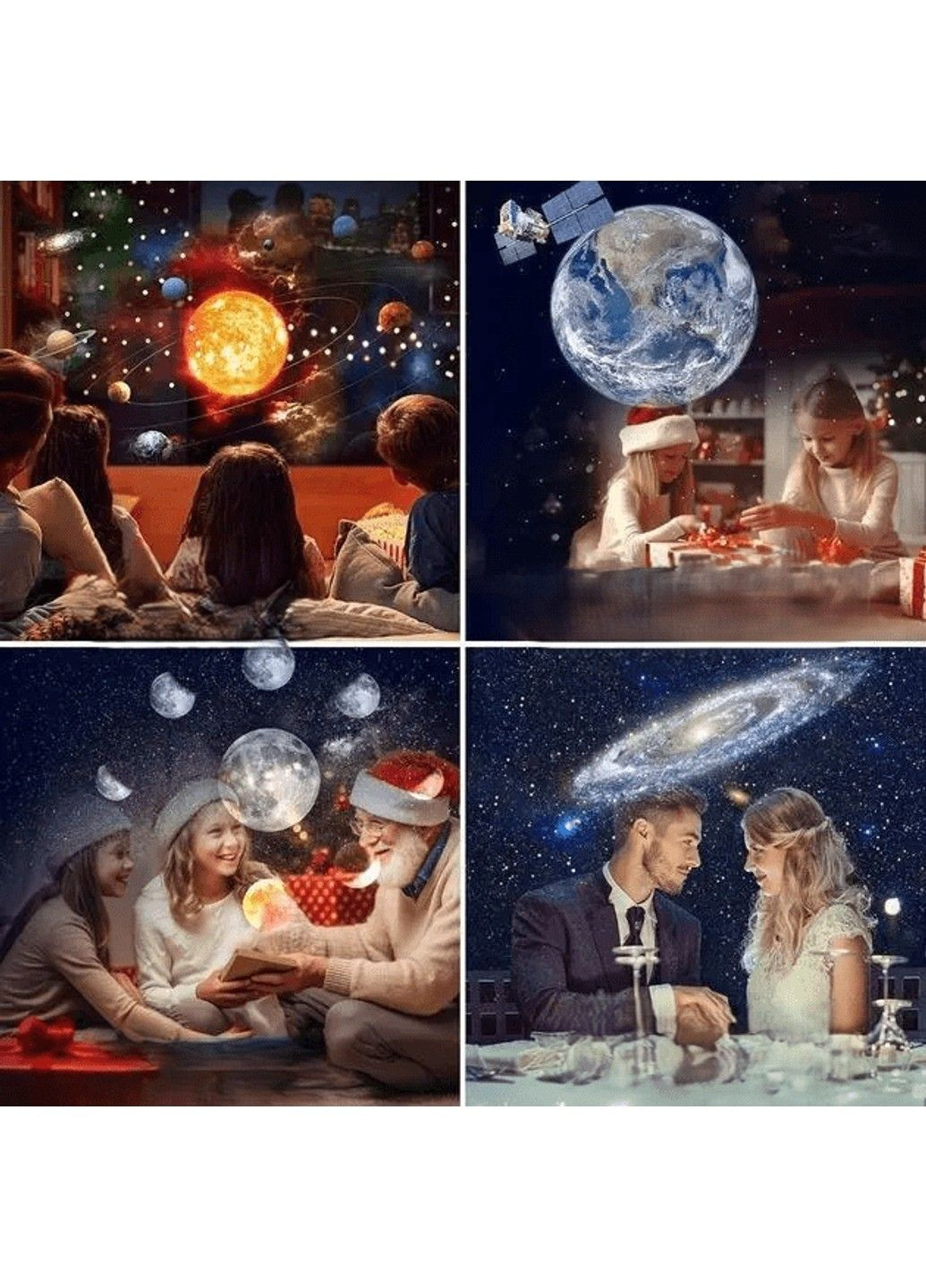 Проектор зоряного неба на 13 картриджів галактик на 360° No Brand (360544755)