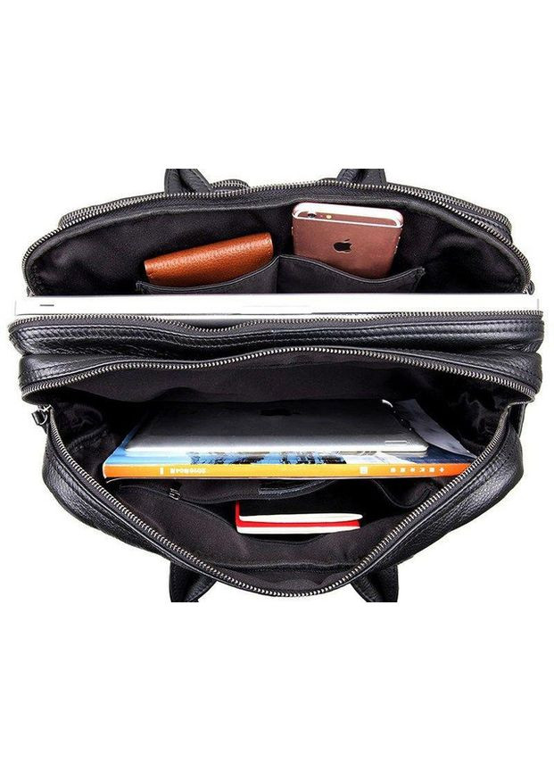 Сумка портфель через плечо для мужчин из натуральной кожи для документов А4 для путешествий Черный 40557 Vintage (361348729)