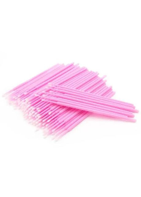 Микробраши для бровей и ресниц в тубусе Розовые, размер М, 100 шт Plus-plus (352743195)