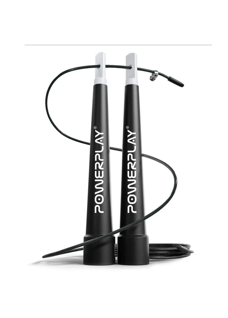 Скакалка швидкісна 4202 Ultra Speed Rope Чорна (2,9m.) PowerPlay (389578631)