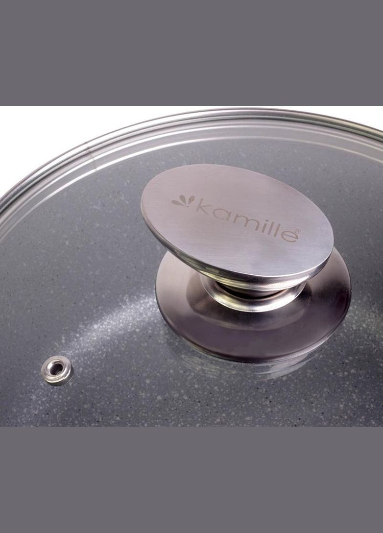 Каструля Landes Grey 6.2л з литими алюмінієвими ручками Kamille (372171295)