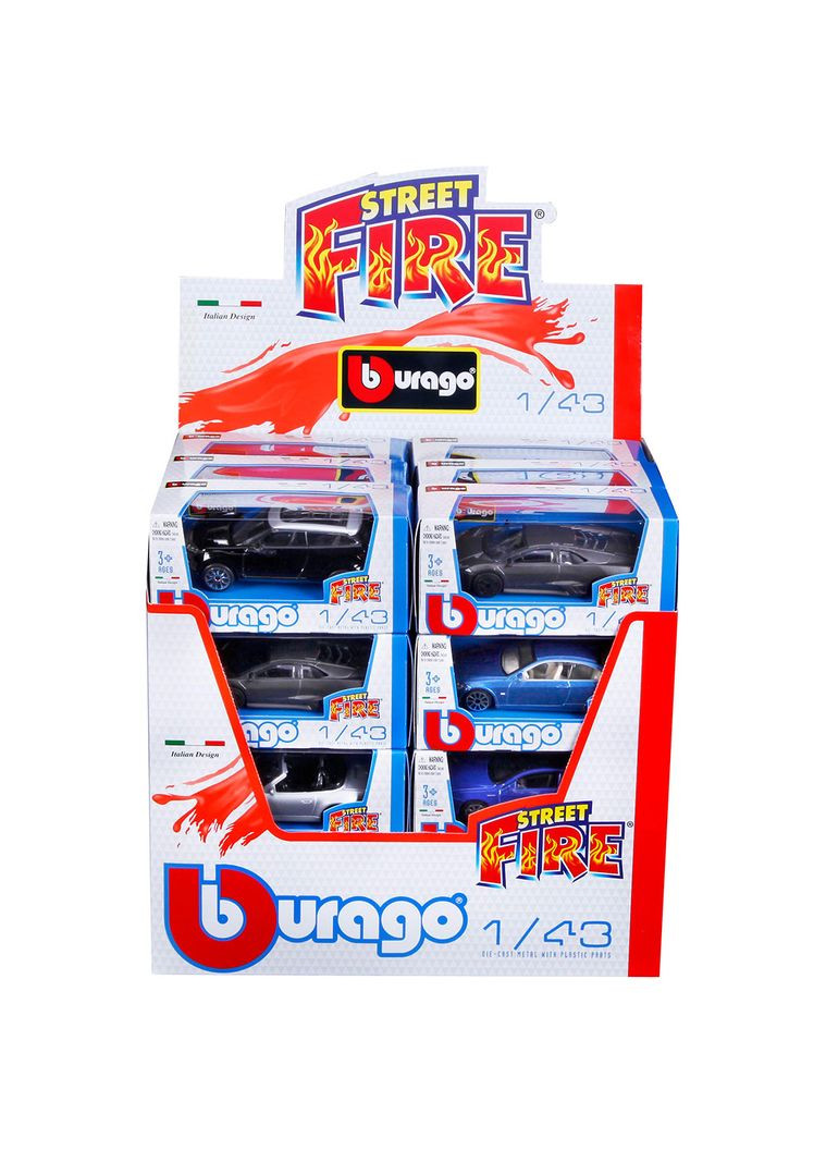 Автомодель у червоному диспенсері, 1:43, 1 шт. в асортименті () Bburago 18-30010R (333654556)