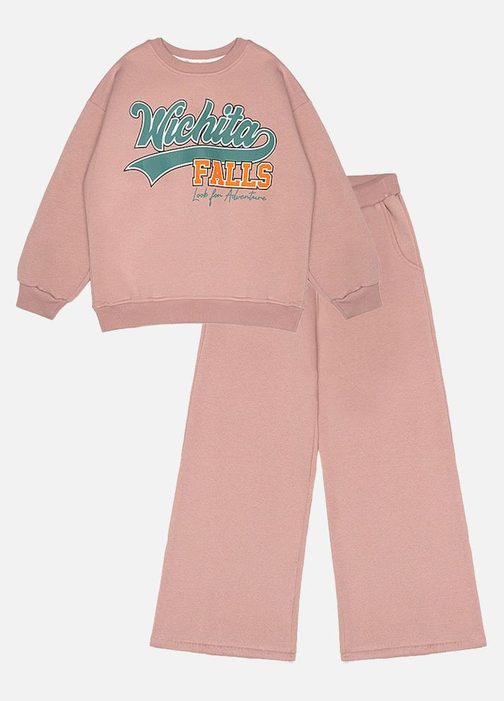 Светло-розовый зимний костюм с брюками для девочки цвет пудровый цб-00227893 Smile