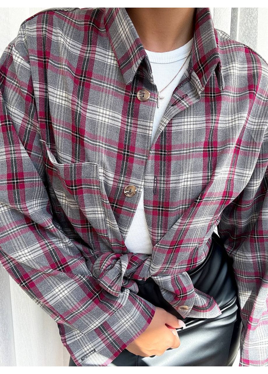 Жіноча сорочка оверсайз у клітинку MonCher (353689598)