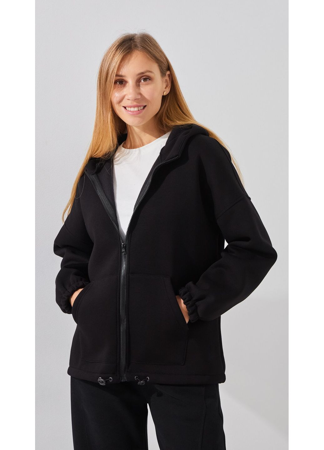 Толстовка однотонная женская 128 Черный shop (2000999287770) On me (362134153)